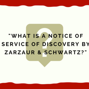 "What is a notice of service of discovery by Zarzaur & Schwartz?"