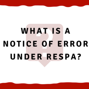 What is a notice of error under RESPA_